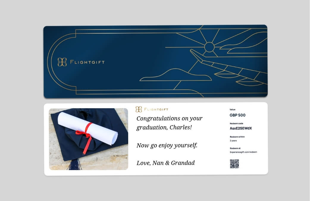 Flightgift is a great graduation gift for him