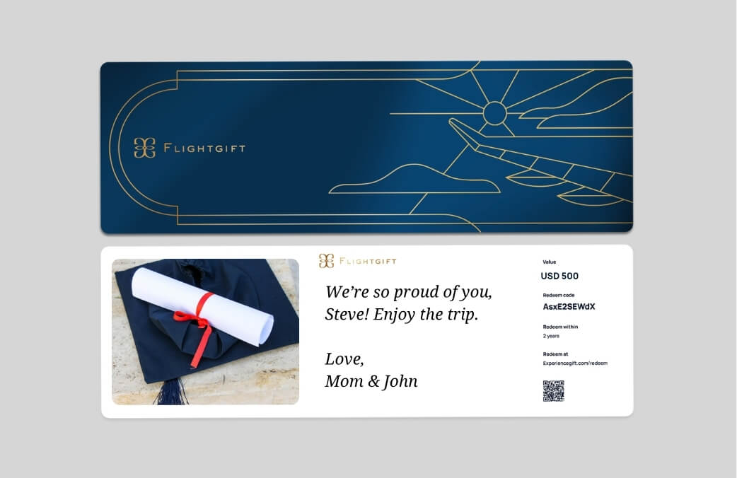 Flightgift is a great graduation gift for him