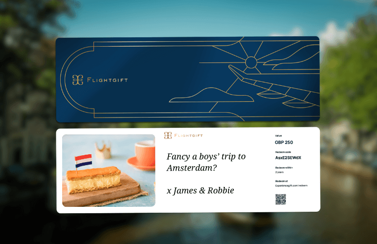 Flightgift voucher to celebrate Kings day in amsterdam
