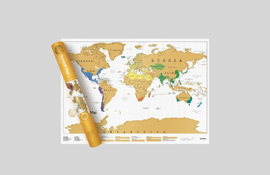 Scratch map - travel gift for dad
