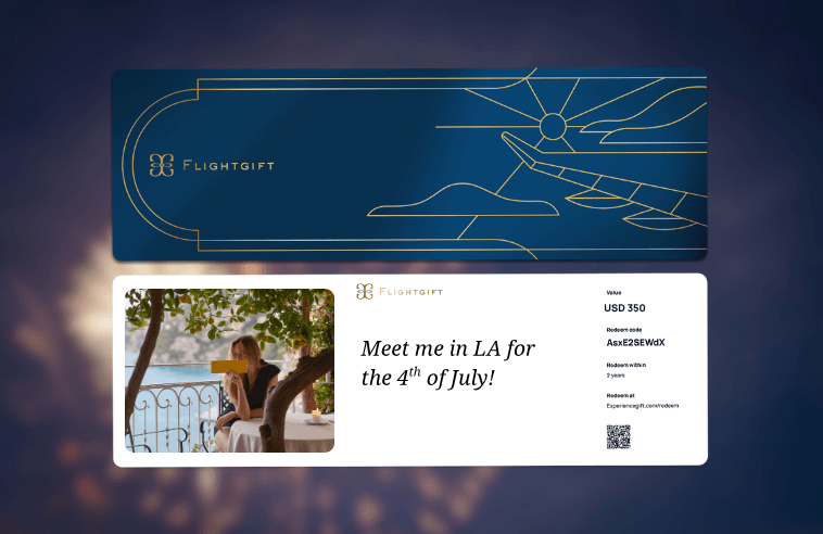 FLightgift card to travel to LA for july 4