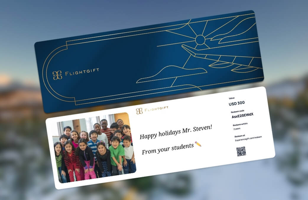 Flightgift airline gift card, best gift for male teacher